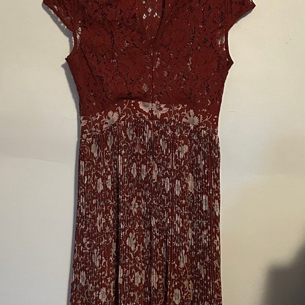 Anthropologie Plenty by Tracy Reese Lace Pleated Midi Dress Women’s Sz 4
